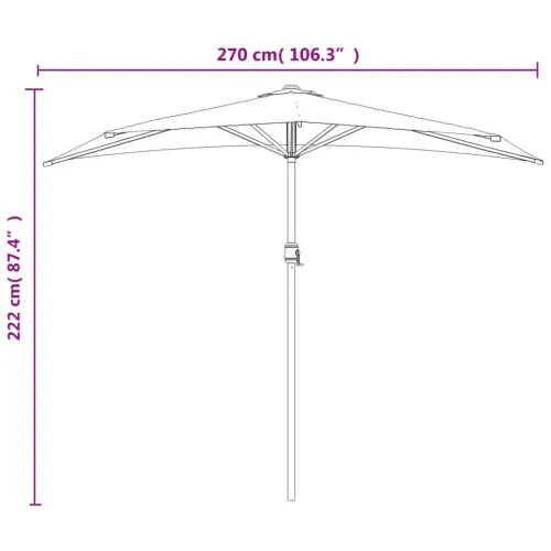 Balkonski suncobran s aluminijskom šipkom 270x144 cm - Pijesak Cijena