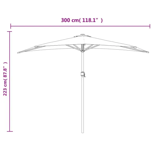Balkonski suncobran s aluminijskom šipkom 300 x 155 cm bež - Sivo-smeđa 1 Cijena