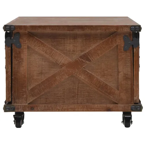 Stolić za kavu od masivne jelovine 91 x 51 x 38 cm smeđi Cijena