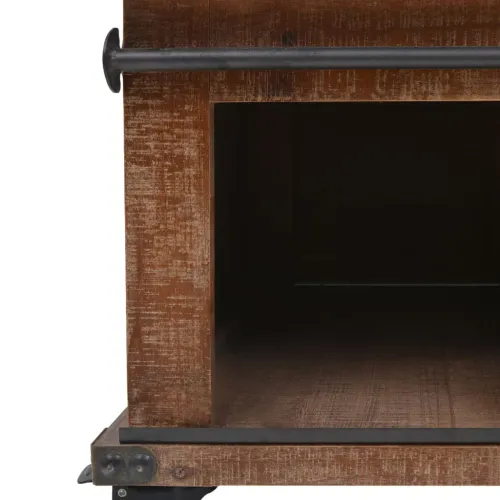 Stolić za kavu od masivne jelovine 91 x 51 x 38 cm smeđi Cijena