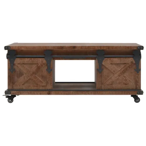 Stolić za kavu od masivne jelovine 91 x 51 x 38 cm smeđi Cijena