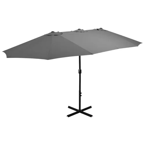 Vrtni suncobran s aluminijskom šipkom 460 x 270 cm antracit - Antracit Cijena