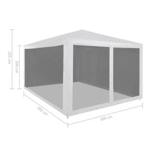 Šator za svadbe - šator za zabave s 4 mrežasta bočna zida 3 x 3 m - Bijela 3 x 3 m s 4 bočna zida Cijena