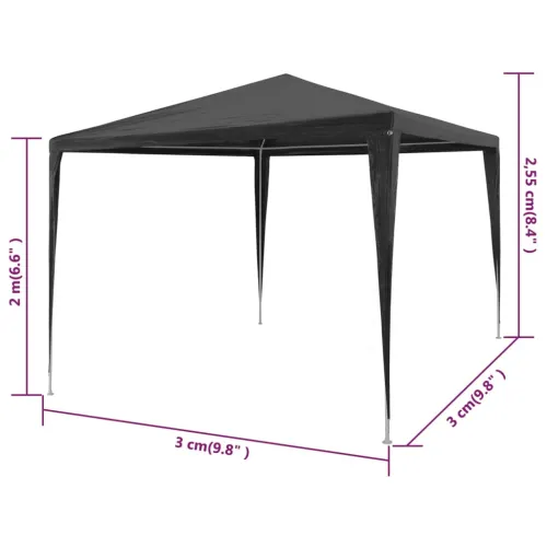 Šator za svadbe - šator za zabave 3 x 3 m PE antracit - Antracit 3 x 3 m 1 Cijena