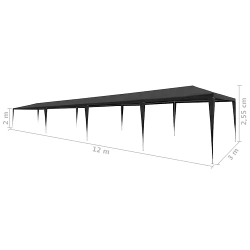 Šator za svadbe - šator za zabave 3 x 12 m PE antracit - Antracit 3 x 12 m 1 Cijena