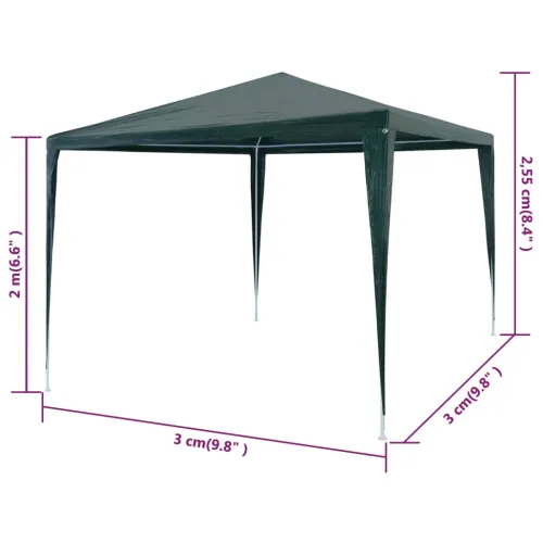 Šator za svadbe - šator za zabave 3 x 3 m PE zeleni - Zelena 3 x 3 m Cijena