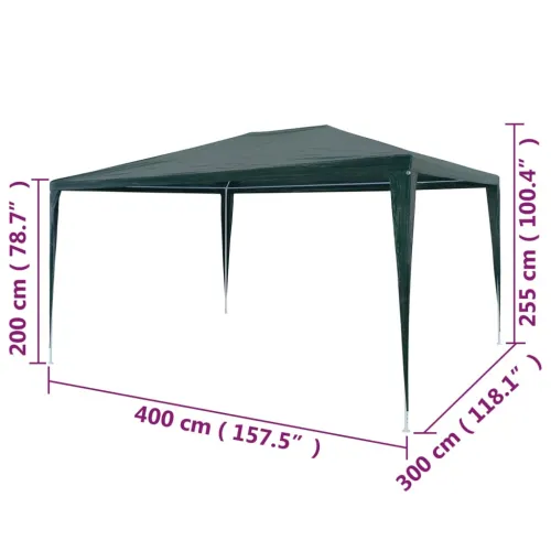 Šator za svadbe - šator za zabave 3 x 4 m PE zeleni - Zelena 3 x 4 m 1 Cijena
