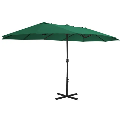Vanjski suncobran s aluminijskim stupom 460 x 270 cm zeleni - Svijetlo zelena Cijena
