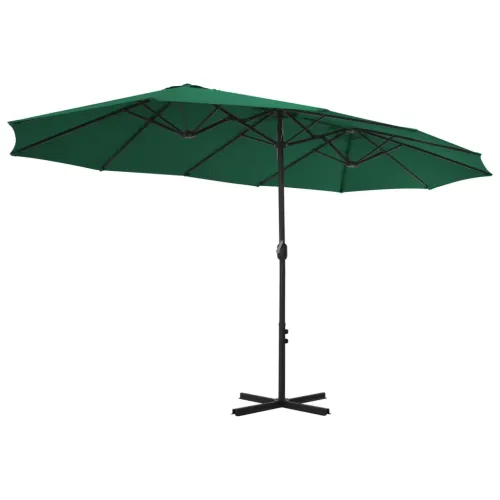 Vanjski suncobran s aluminijskim stupom 460 x 270 cm zeleni - Svijetlo zelena Cijena
