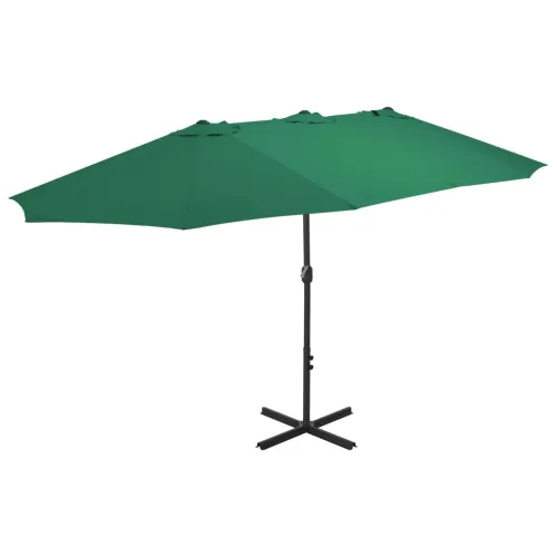 Vanjski suncobran s aluminijskim stupom 460 x 270 cm zeleni - Svijetlo zelena Cijena