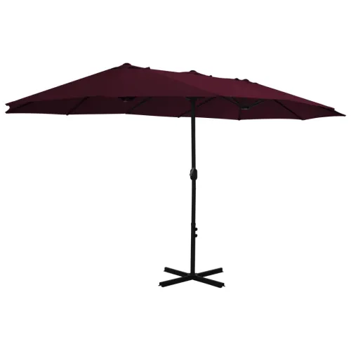 Vanjski suncobran s aluminijskim stupom 460 x 270 cm bordo - Bordo crvena Cijena