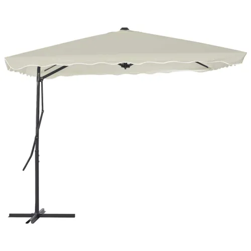 Vanjski suncobran s čeličnim stupom 250 x 250 cm boja pijeska - Pijesak Cijena