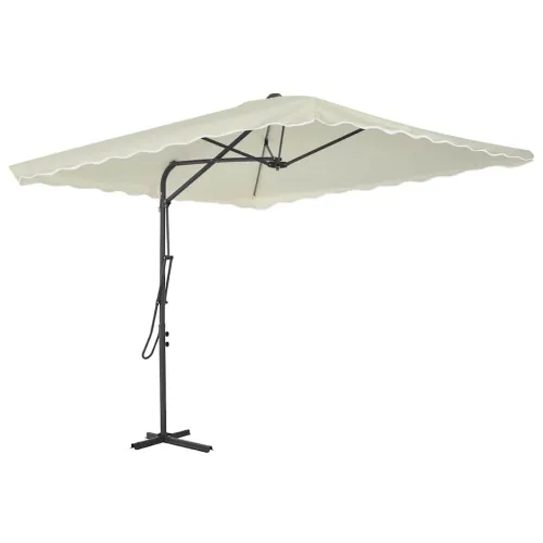 Vanjski suncobran s čeličnim stupom 250 x 250 cm boja pijeska - Pijesak Cijena