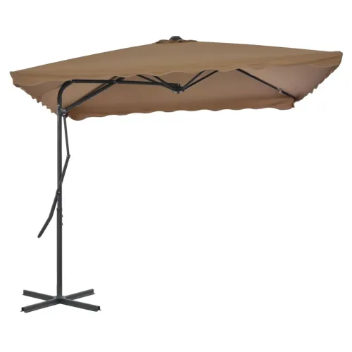 Vanjski suncobran s čeličnim stupom 250 x 250 cm smeđesivi - Sivo-smeđa 1 Cijena
