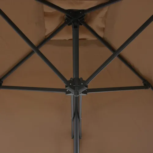 Vanjski suncobran s čeličnim stupom 250 x 250 cm smeđesivi - Sivo-smeđa 1 Cijena