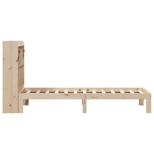 Krevet s regalom za knjige bez madraca 90x200 cm od borovine - Prirodna 90 x 200 cm Cijena