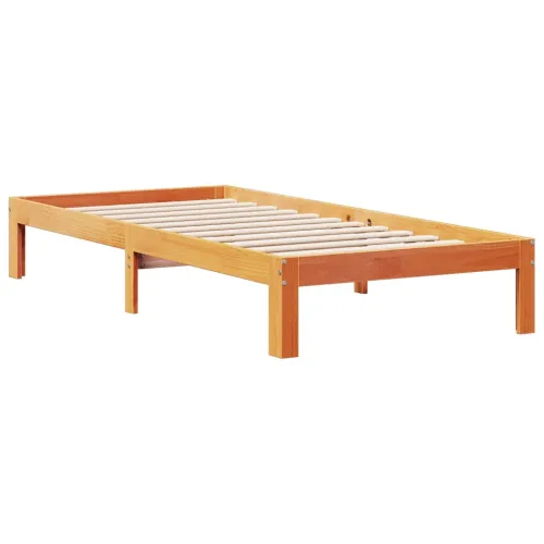 Krevet s regalom za knjige bez madraca 75 x 190 cm od borovine - Voštano smeđa 75 x 190 cm Cijena