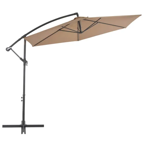 Konzolni vrtni suncobran s aluminijskim stupom 300 cm smeđesivi - Sivo-smeđa Cijena