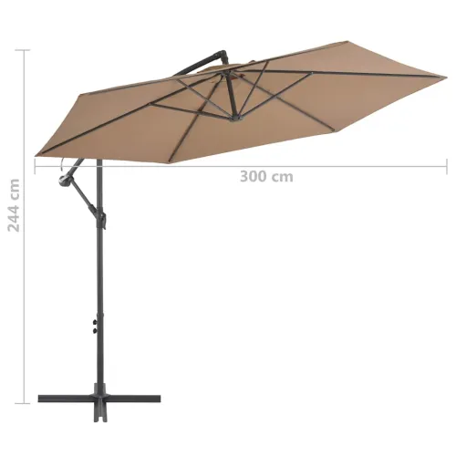 Konzolni vrtni suncobran s aluminijskim stupom 300 cm smeđesivi - Sivo-smeđa Cijena