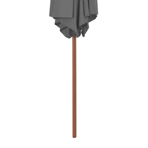 Vanjski suncobran s drvenim stupom 270 cm antracit - Antracit Cijena