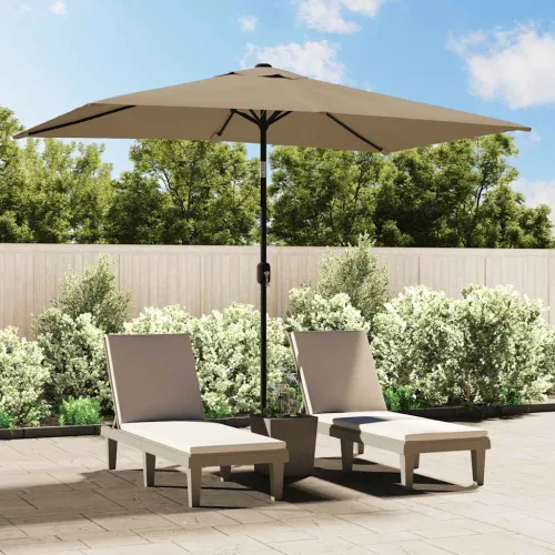 Vanjski suncobran s metalnim stupom 300 x 200 cm smeđesivi - Sivo-smeđa Cijena