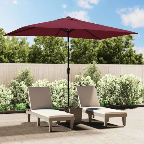 Vanjski suncobran s metalnim stupom 300 x 200 cm bordo - Crvena Cijena