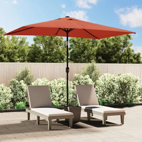 Vanjski suncobran s metalnim stupom 300 x 200 cm terakota - Terakota Cijena