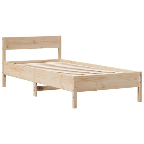 Krevet s regalom za knjige bez madraca 75x190 cm borovina - Prirodna 75 x 190 cm Cijena