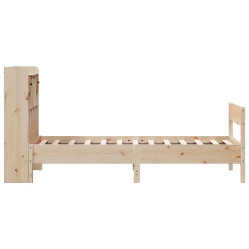 Krevet s regalom za knjige bez madraca 75x190 cm borovina - Prirodna 75 x 190 cm Cijena