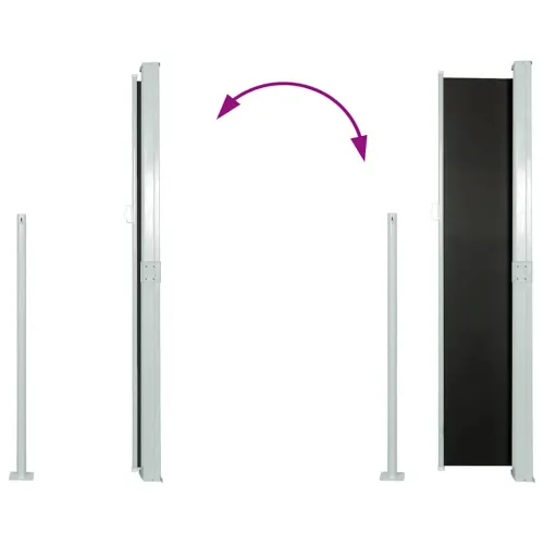 Uvlačiva bočna tenda 160 x 514 cm crna - Crna 160 x 500 cm Cijena