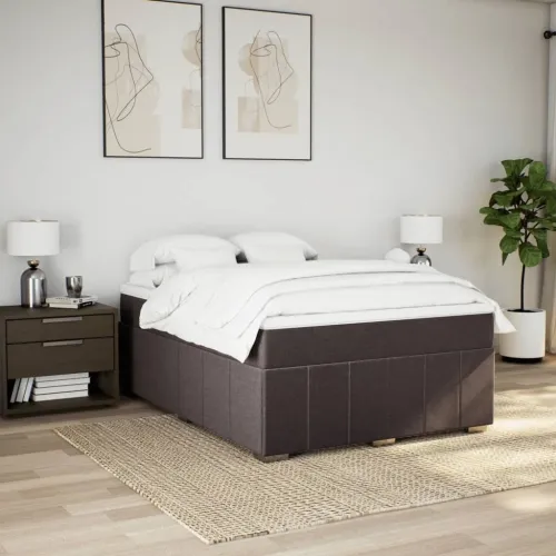 Boxspring - Krevet s oprugama i madracem tamnosmeđi 160x200 cm tkanina - Tamno smeđa 160 x 200 cm Cijena