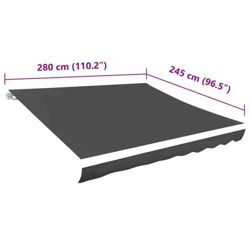 Platno za tendu - Zamjenska tkanina za tendu siva 280x245 cm poliester - Antracit 280 x 245 cm 1 Cijena