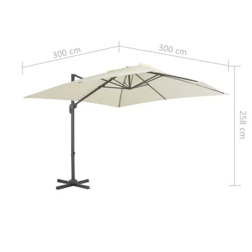 Konzolni vrtni suncobran s aluminijskom šipkom 300x300 cm boje pijeska - Pijesak 300 x 300 cm Cijena