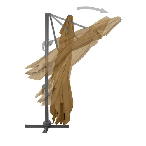 Konzolni vrtni suncobran s aluminijskom šipkom 400x300 cm taupe - Sivo-smeđa 400 x 300 cm Cijena
