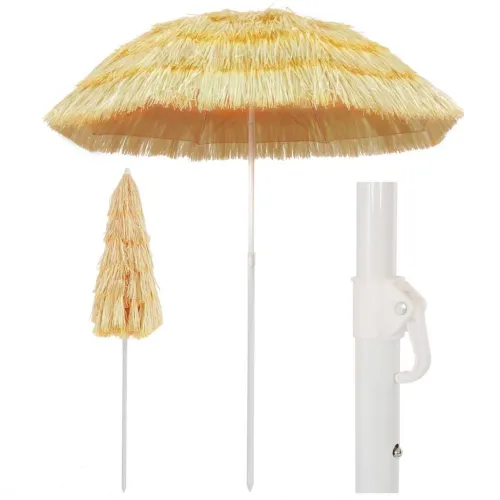 Suncobran za plažu u havajskom stilu 180 cm prirodni - 180 cm Cijena