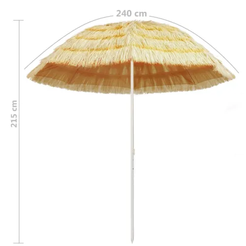 Suncobran za plažu u havajskom stilu 240 cm prirodni - 240 cm Cijena