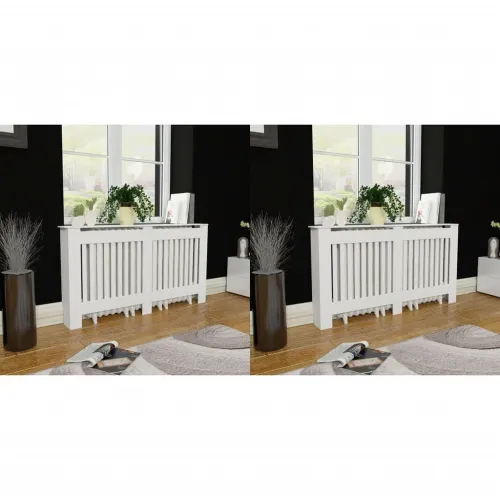 Pokrovi za radijator 2 kom bijeli konstruirano drvo 152 cm - Bijela 152 x 19 x 81.5 cm 2 Bijela Cijena