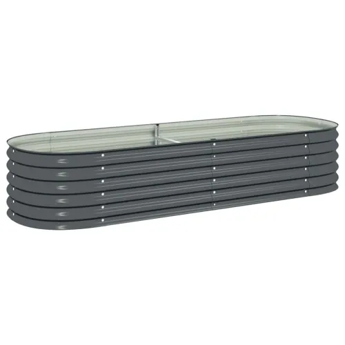 Vrtna sadilica od pocinčanog čelika 240 x 80 x 44 cm siva - Siva 240 x 80 x 44 cm Cijena