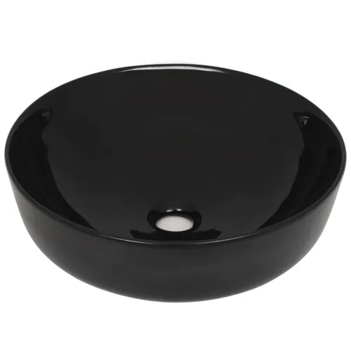 Keramički okrugli Lavabo - Umivaonik 41,5 x 13,5 cm crni - Crna Crna Cijena