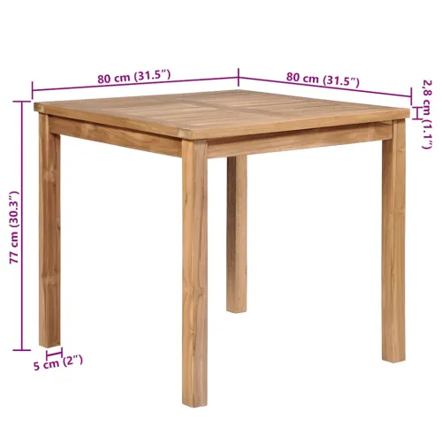 Vrtni stol 80 x 80 x 77 cm od masivne tikovine - 80 x 80 x 77 cm Cijena
