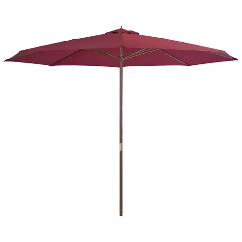 Vrtni suncobran s drvenom šipkom 350 cm bordo - Tamno crvena 1 Cijena