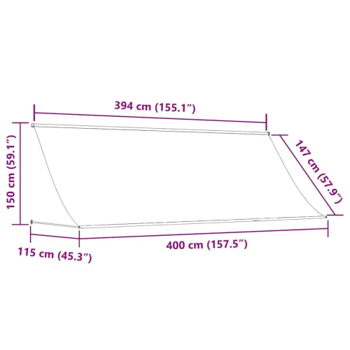 Tenda na uvlačenje 400 x 150 cm plavo-bijela - Plava i bijela 400 x 150 cm Cijena