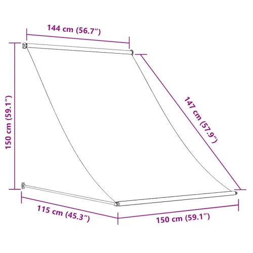 Tenda na uvlačenje 150 x 150 cm antracit - Antracit 150 x 150 cm Cijena