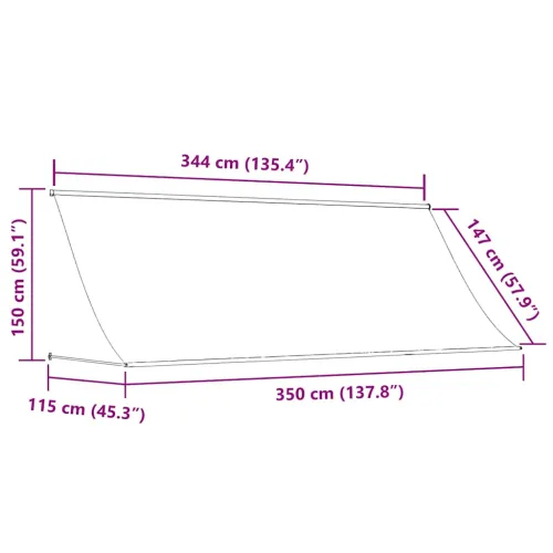 Tenda na uvlačenje 350 x 150 cm antracit - Antracit 350 x 150 cm Cijena