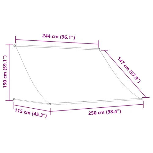 Tenda na uvlačenje 250 x 150 cm krem - Krema 250 x 150 cm Cijena