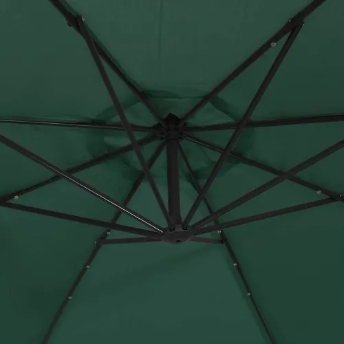 Konzolni vrtni suncobran LED s metalnim stupom 350 cm zeleni - Zelena 350 cm Cijena