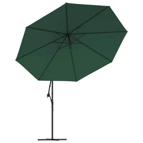 Konzolni vrtni suncobran LED s metalnim stupom 350 cm zeleni - Zelena 350 cm Cijena