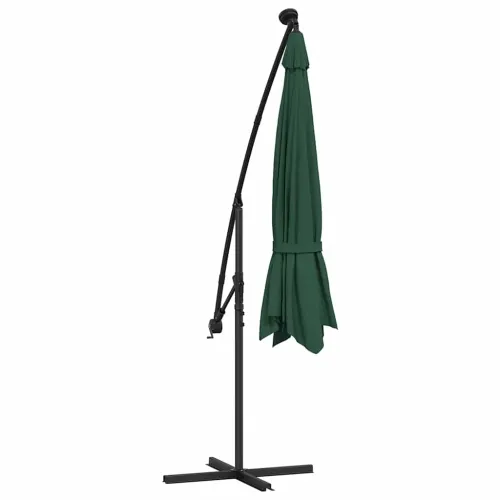 Konzolni vrtni suncobran LED s metalnim stupom 350 cm zeleni - Zelena 350 cm Cijena
