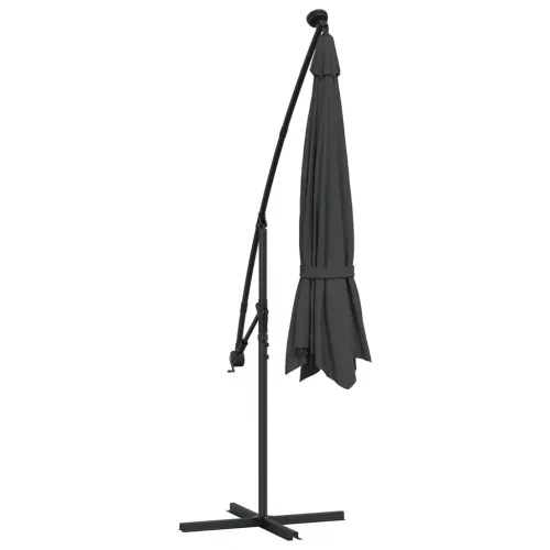 Konzolni vrtni suncobran LED s metalnim stupom 350 cm antracit - Antracit 350 cm Cijena