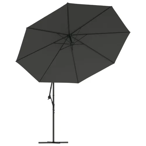 Konzolni vrtni suncobran LED s metalnim stupom 350 cm antracit - Antracit 350 cm Cijena